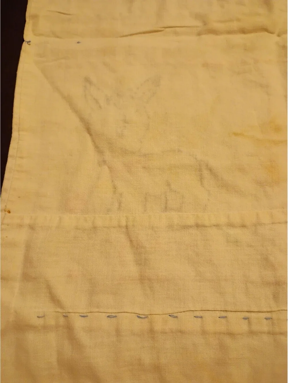 Vintage 50s Handmade Embroidered Baby Doll Quilt Blanket 20.5x16